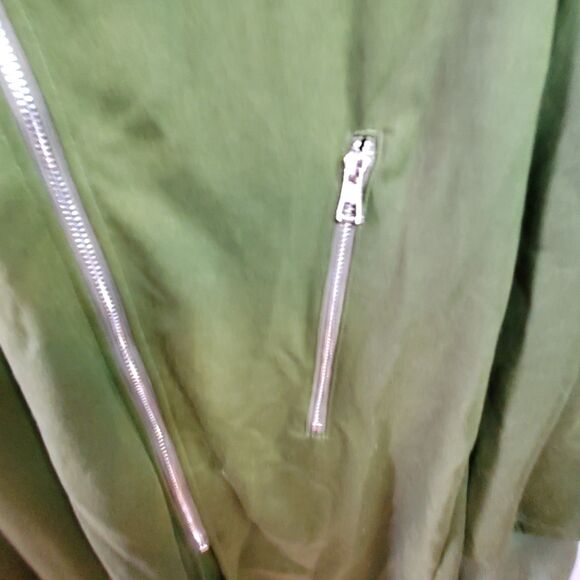 COOFANDY Cardigan Hoodie Mens XXL Green Navy Stripe Asymmetrical Zip Longline - Picture 8 of 12